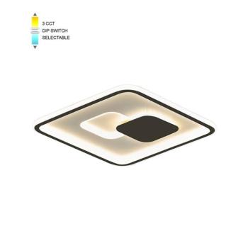 LED mennyezeti lámpa, négyzet alakú 400*400*H45 60W, 3xCCT DIP KAPCSOLÓ, FEHÉR+FEKETE 2026270 VITO kép