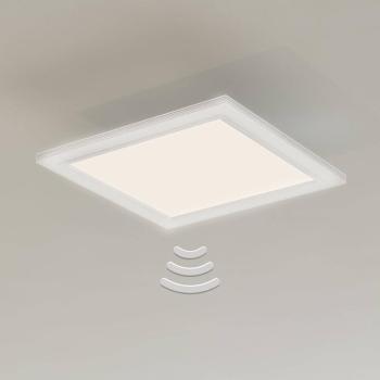 LED mennyezeti lámpa Piatto, érzékelő, 29,5 x 29,5 cm kép