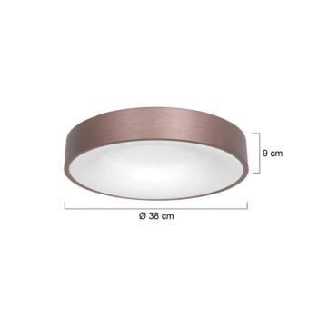 LED mennyezeti lámpa Ringlede, 2,700 K Ø 38 cm bronz kép