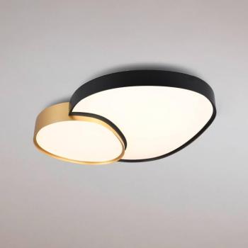LED mennyezeti lámpa Rise, fekete-arany, 77 x 63 cm, CCT, kép