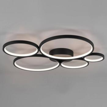 LED mennyezeti lámpa Rondo, matt fekete kép