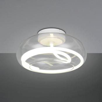 LED mennyezeti lámpa Tarsia, matt fehér, Ø 40 cm üveg