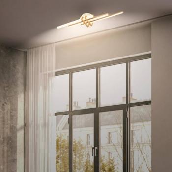 LED mennyezeti lámpa Tinka, világosszürke/barna, hossz 78 cm kép
