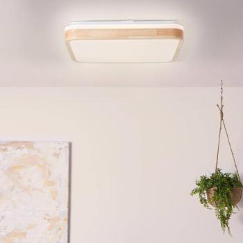 LED mennyezeti lámpa Tumeo, hossza 40 cm, világos fa, fém/fa kép