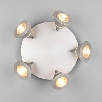 LED mennyezeti spotlámpa Romeo, Ø 30 cm, nikkel színű, 5 izzós. kép