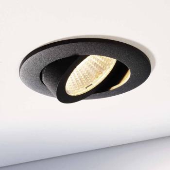 LED mennyezeti süllyesztett lámpa Dione, IP44, 3.000 K, fekete, kép