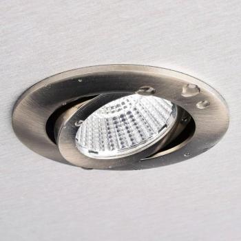 LED mennyezeti süllyesztett lámpa Dione, IP44, 4.000 K, nikkel, halványítva kép