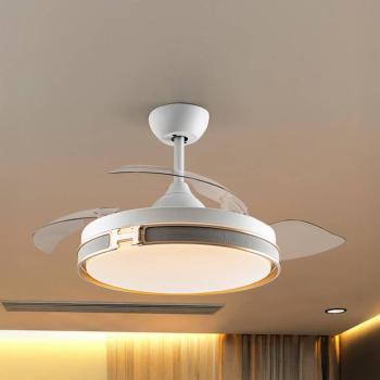 LED mennyezeti ventilátor Herón fehér/arany/szürke/átlátszó Ø106 cm csendes kép