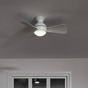 LED mennyezeti ventilátor Sola, IP23 fehér matt kép