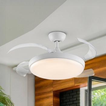 LED mennyezeti ventilátor Venturi fehér/átlátszó DC, Ø 106 cm csendes kép