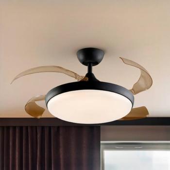 LED mennyezeti ventilátor Venturi fekete/füstös DC Ø 106 cm csendes kép