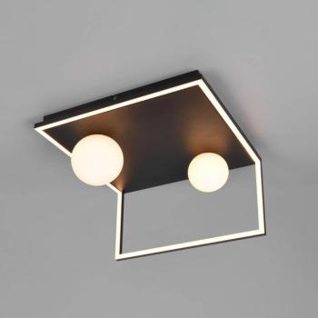 LED mennyezeti világítás Arola, matt fekete, szélesség 37 cm, fém kép
