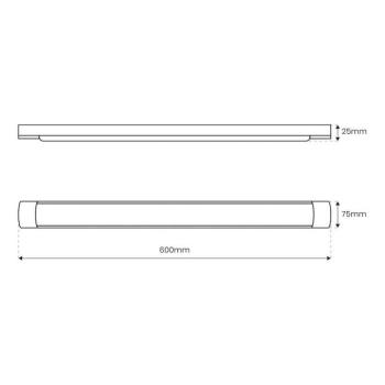 LED mennyezeti világítás Batten, hossz 60 cm, alumínium, fekete, 4000 K kép