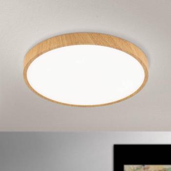 LED mennyezeti világítás Bully, fa külső, Ø 28 cm kép