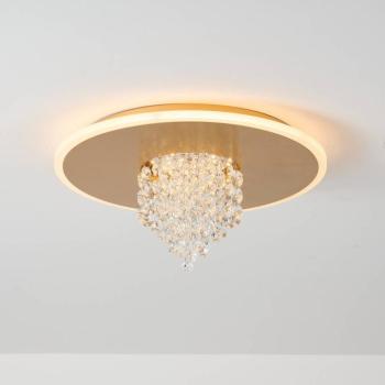 LED mennyezeti világítás Deluge, arany színű, Ø 32 cm, fém/akril kép