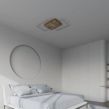 LED mennyezeti világítás Inka S, hosszúság 50 cm, világos fa, dimmelhető kép