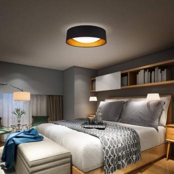 LED mennyezeti világítás Kari, fekete/arany, textil, 4000 K kép