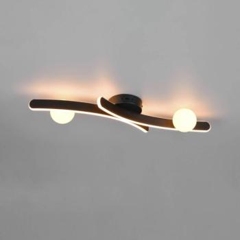LED mennyezeti világítás Napoli, matt fekete, hossza 70 cm, fém kép