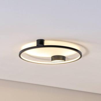 Saturno LED mennyezeti világítás, fekete, Ø 50 cm, fém, 4 000 K kép