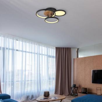 LED mennyezeti világítás Sid fával, 4 izzós kép