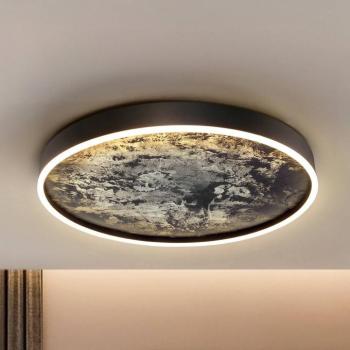 LED mennyezeti világítás Stone Ø 60 cm, CCT, fekete, fém, akril kép
