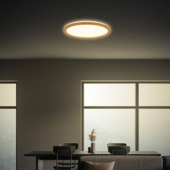 LED mennyezeti világítás Tava Wood, Ø 29 cm, műanyag, 3000 K kép