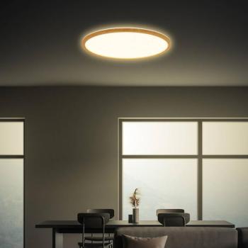 LED mennyezeti világítás Tava Wood, Ø 42 cm, műanyag, 3000 K kép