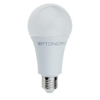 LED műanyag izzó E27 a70 5 év garancia, 18W, 6000K, hideg fehér, 1880 lm, fehér, Optonica, 1748 kép