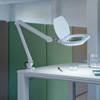 LED nagyító világítás MAULcrystal, fehér, bilincses, dimmelhető kép
