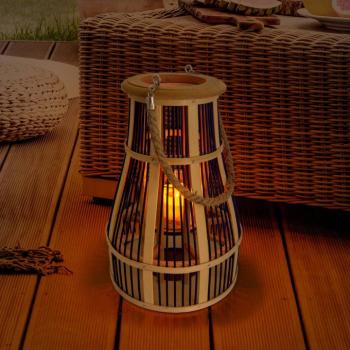 LED napel. deco lámpa kosár, 34 cm, fekete/natúr kép