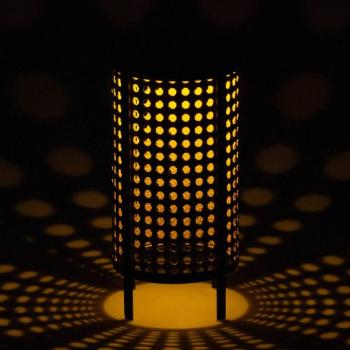 LED napelemes asztali lámpa 48929, magasság 26 cm, fekete/bézs színű kép