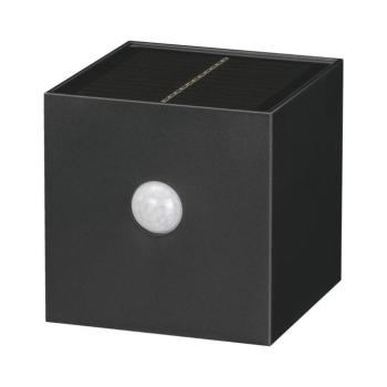 -LED napelemes fali lámpa érzékelővel LED/1W/3,7V 1200 mAh IP44 fekete 52001053 kép