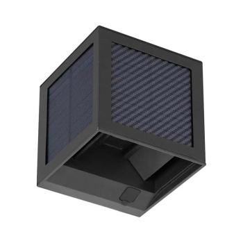 LED napelemes fali lámpa érzékelővel LED/9W/3,7V 3000/4000/6000K IP65 2600mAh fekete 24293 kép