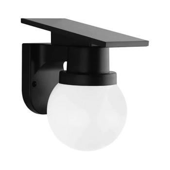 LED napelemes fali lámpa LED/3,7V 3000/4000/6400K IP54 1800 mAh fekete + távirányító 24152 kép