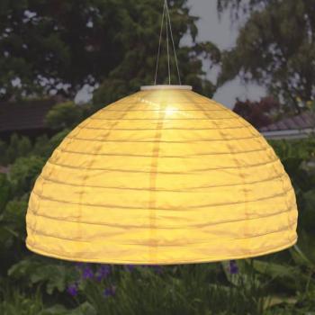 LED napelemes függőlámpa 33982, fehér, vászon, műanyag kép