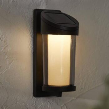 LED napelemes kültéri fali lámpa Alippa, fekete Magasság 21 cm fém kép