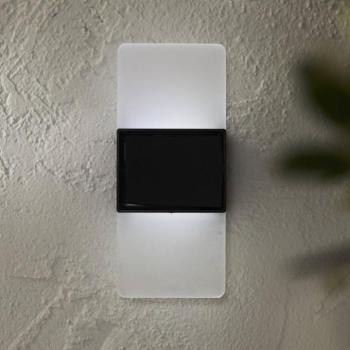LED napelemes kültéri fali lámpa Wally, 14x6 cm, fehér matt CCT kép