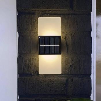 LED napelemes kültéri fali lámpa Wally, 20x8 cm, fehér matt CCT kép