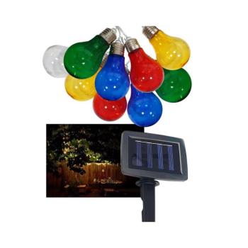 LED napelemes kültéri lánc 10xLED/1,2V 300mAh 2,2m IP44 színes 034 0001034 kép