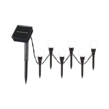 LED Napelemes lámpa KULKI 6xLED/1,2V 600 mAh 4,3 m IP44 fekete/fehér 330208 kép