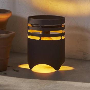LED napelemes lámpa Marron, magasság 25 cm, barna, fém, USB-C kép