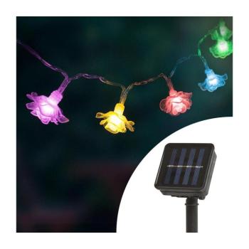 LED szolár fényfüzér, virág (2,3 m, 20 LED, színes) kép