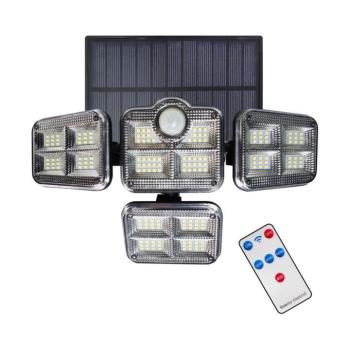 LED Napelemes reflektor mozgás- és szürkületérzékelővel 30W/3,7V 2400 mAh IP47 + távirányító EKO9153 kép