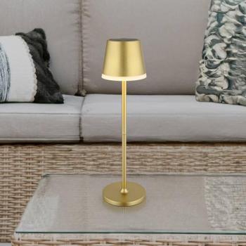 LED napelemes világítás, fém, arany színű, magasság 41 cm, IP44 kép