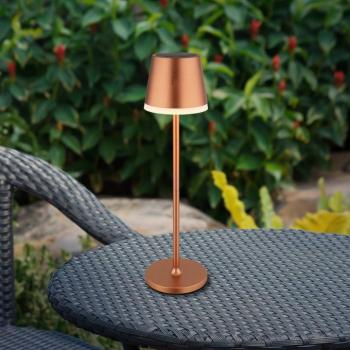 LED napelemes világítás, fém, réz színű, magasság 41 cm, IP44 kép