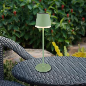 LED napelemes világítás, fém, világoszöld, magasság 41 cm, IP44 kép