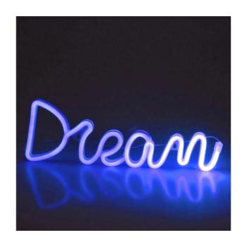 LED Neon fali dekoráció DREAM LED/3W/3xAA USB kék 327109 kép