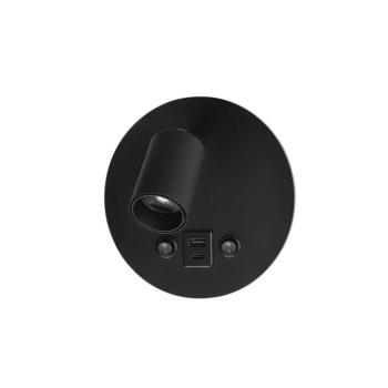 LED olvasólámpa FIUMICINO-C 10W 700lm 3000K (meleg fehér) USB Type-C+USB φ145x88mm fekete 2103240 VITO kép