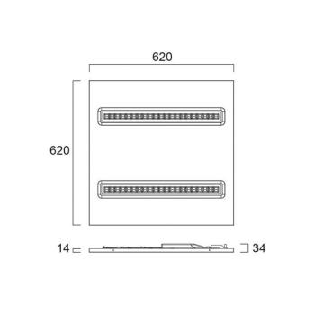 LED panel OptiClip R 625 2L, fehér, 33 W, 4000 K, DALI dimmelhető kép