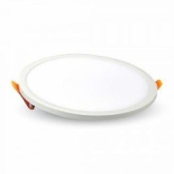 LED panel , Slim , keret nélküli , 22 W , süllyesztett , kerek , meleg fehér kép